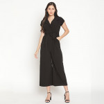 Black Solid Jumpsuit